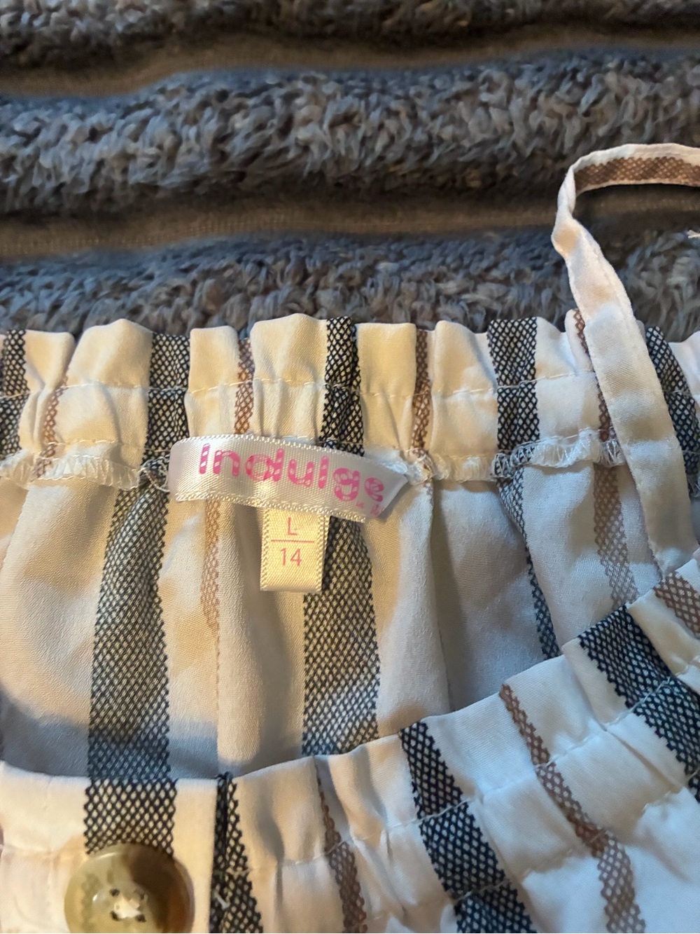 indulge Cream Top with Black & Brown Stripes